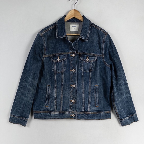 Old Navy Jackets & Blazers - Old Navy Denim Jacket XL Blue Jean Cotton Blend Button Front Casual Classic